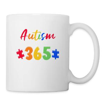 Autism Acceptance 365 Days Puzzle Piece Autism - Coffee/Tea Mug - white - Right