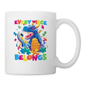 Every Piece Belongs Toy Puzzle Dinosaur Autism - Coffee/Tea Mug - white - Right