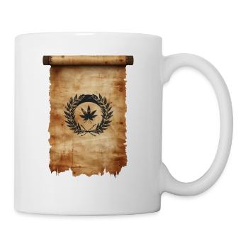 Vintage Papyrus Scroll Japanese Art Silhouette - Coffee/Tea Mug - white - Right