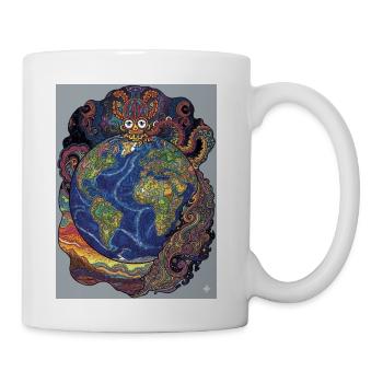 Serpentine Earth Psychedelic World Map - Coffee/Tea Mug - white - Right