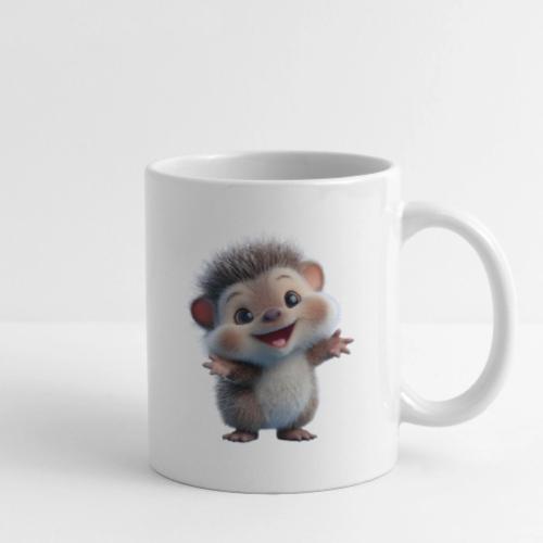Playful Cartoon Hedgehog with Joyful Pose - Coffee/Tea Mug