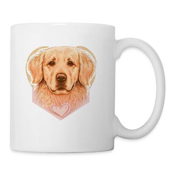 Golden Retriever Cute Flat-coated Retriever Golden - Coffee/Tea Mug - white - Right