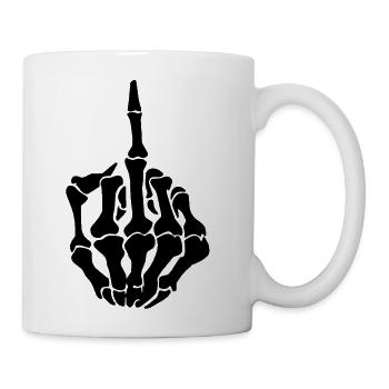 Skelly Showing Fuck You - Coffee/Tea Mug - white - Right
