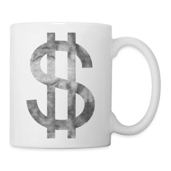 Silver Dollar Sign - Coffee/Tea Mug - white - Right