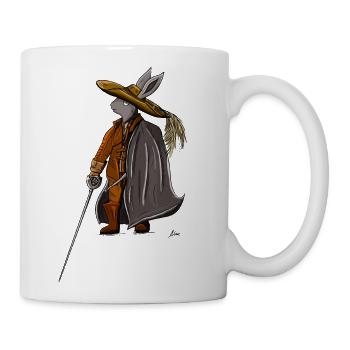 Rabbit with Rapiersword, Cloak and Dagger - Coffee/Tea Mug - white - Right