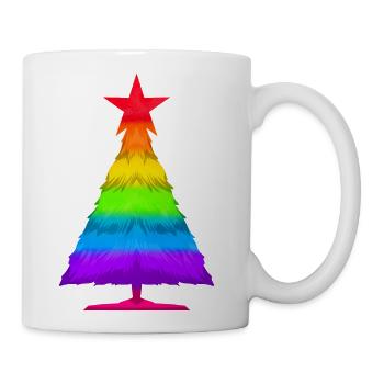 Colorful Lgbtq Fir Spruce Christmas Tree - Coffee/Tea Mug - white - Right