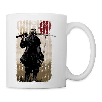 Samurai Japanese Art Style Manga Bushido - Coffee/Tea Mug - white - Right