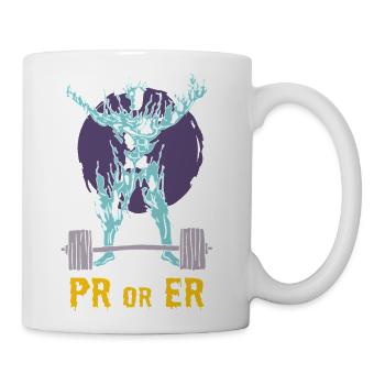 PR Or Er Weightlifting Bodybuilding Fitness Gym - Coffee/Tea Mug - white - Right