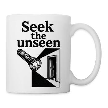 Seek The Unseen Flashlight Urbex Minimalist Art - Coffee/Tea Mug - white - Right
