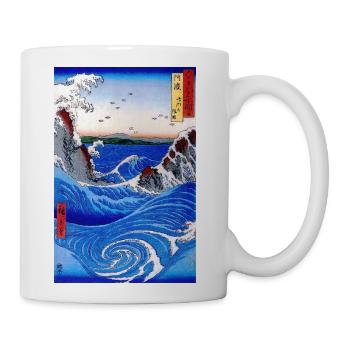 View of whirlpools Japanese art, Utagawa Hiroshige - Coffee/Tea Mug - white - Right