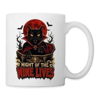 Night of the Nine Lives BlackVampire Cat Halloween - Coffee/Tea Mug - white - Right