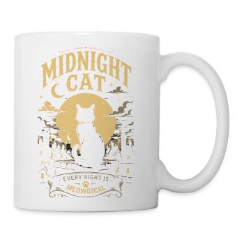 Midnight Cat Tshirt - Coffee/Tea Mug - white - Right