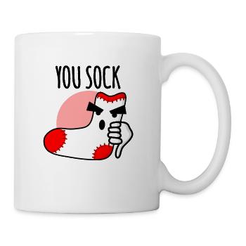 You sock, you suck socks funny pun - Coffee/Tea Mug - white - Right