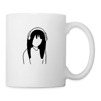 Anime manga girl headphones - Coffee/Tea Mug - white - Right