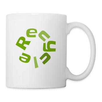 Circular Recycle Typography - Coffee/Tea Mug - white - Right
