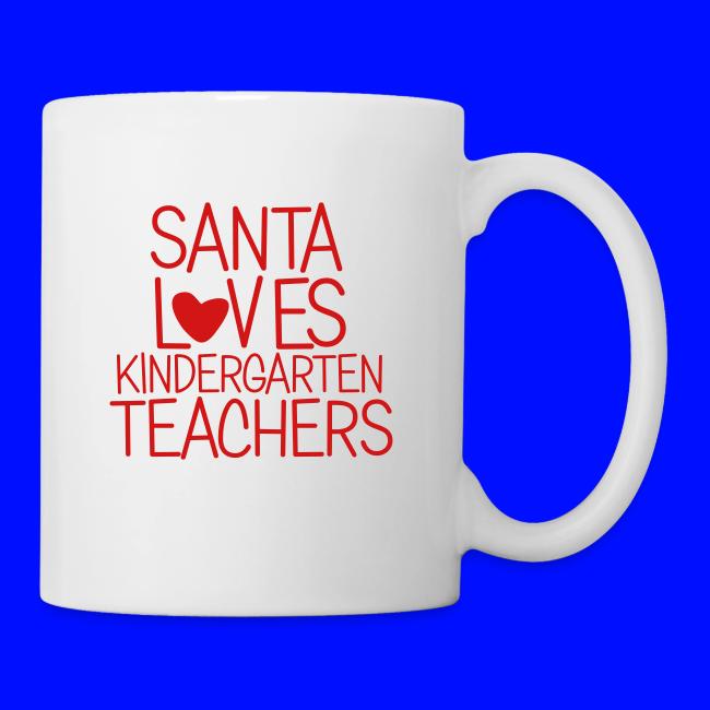 Santa Loves Kindergarten Teachers Christmas Tee