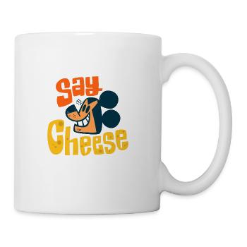 Say Cheese – Funny Cartoon Mouse Smile Design - Coffee/Tea Mug - white - Right