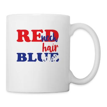 Redneck White Hair Blue Collar - Coffee/Tea Mug - white - Right