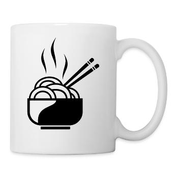 noodle soup chopsticks sushi asian food meal gift - Coffee/Tea Mug - white - Right