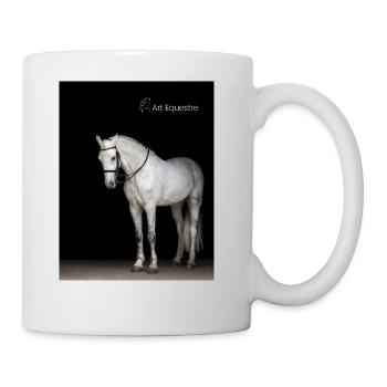 ArtEquestre equestrian fashion- white horse - Coffee/Tea Mug - white - Right