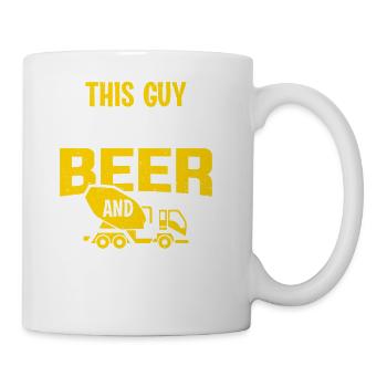 This Guy Runs On Beer Concrete Finisher - Coffee/Tea Mug - white - Right