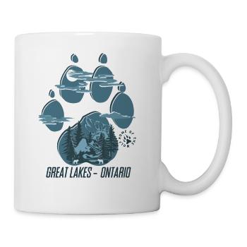 Great lakes Ontario home of the wolf - Coffee/Tea Mug - white - Right