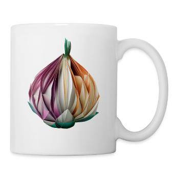 Origami Onion: Artistic Paper Craft of a Vegetable - Coffee/Tea Mug - white - Right