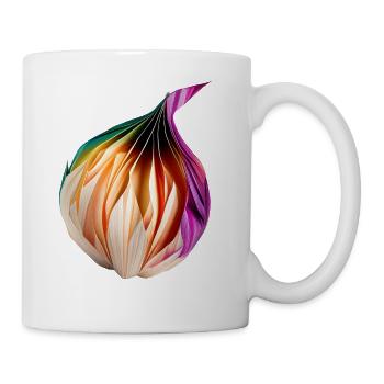Origami Onion: Artistic Paper Craft of a Vegetable - Coffee/Tea Mug - white - Right