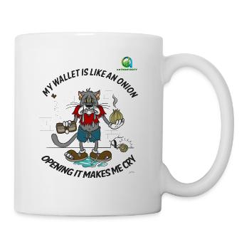 Crying Onion Wallet Humor Tee - Coffee/Tea Mug - white - Right