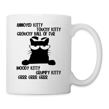 Grouchy Ball Of Fur Moody Kitty Grumpy Kitty Grrr - Coffee/Tea Mug - white - Right