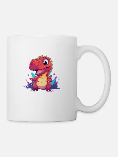 Thankful Tyrannosaurus-Rex: Thankful and Grateful - Coffee/Tea Mug - white