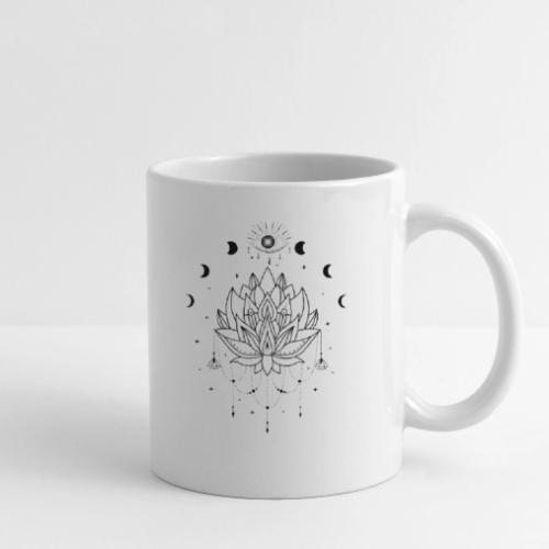 Third Eye Black Lotus Flower - Moon Cycle Design - Coffee/Tea Mug