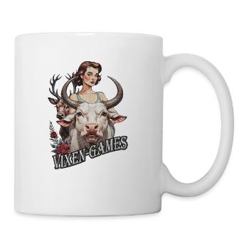 Vixen Games Speckled Big White Bull And Stag - Coffee/Tea Mug - white - Right