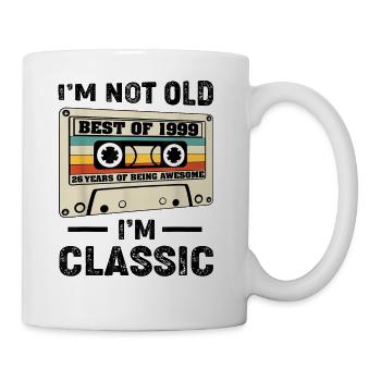 Retro Vintage Best Of 1999 Cassette 26 Years Old B - Coffee/Tea Mug - white - Right