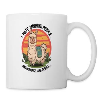 I hate morning people grouch llama - Coffee/Tea Mug - white - Right