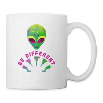 Green and Purple Be Different Typographic T Shirt - Coffee/Tea Mug - white - Right