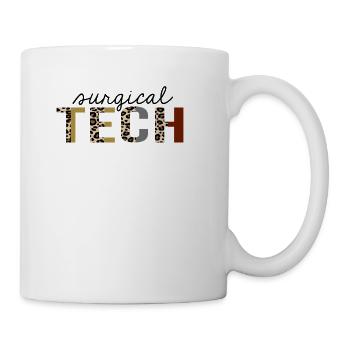 Surgical tech Leopard Print Funny - Coffee/Tea Mug - white - Right