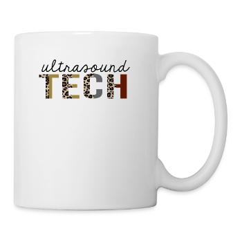 Ultrasound tech Leopard Print Funny - Coffee/Tea Mug - white - Right