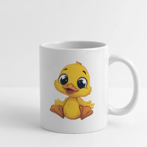 Sweet Yellow Cartoon Duck Sitting Happily - Coffee/Tea Mug