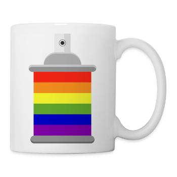 pride spray can - Coffee/Tea Mug - white - Right