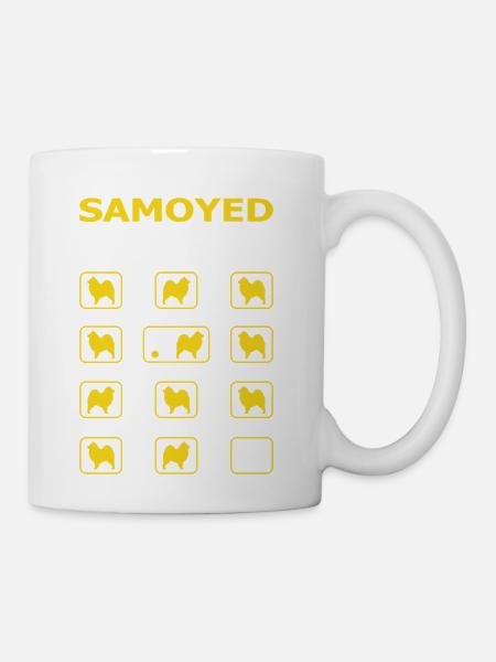 Dog stubborn samoyed Dog Tricks Funny - Coffee/Tea Mug - white