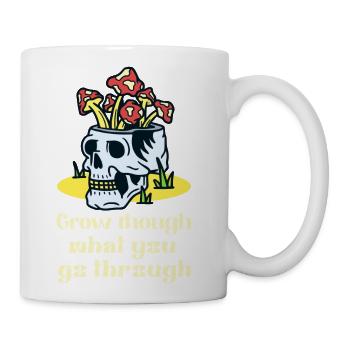 Grow Through What You Go Through Skull - Coffee/Tea Mug - white - Right