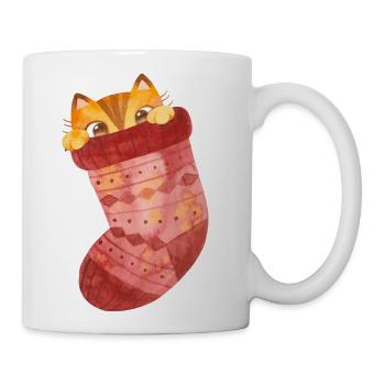 Cute Cat Socks - Coffee/Tea Mug - white - Right