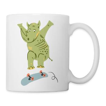 Rhino Skater - Coffee/Tea Mug - white - Right