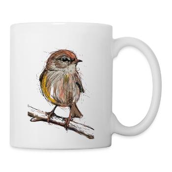 Whimsical Nature little green Bird - Coffee/Tea Mug - white - Right