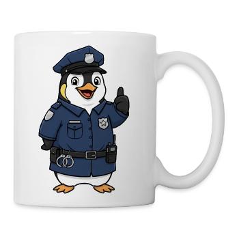 Cute Penguin Police Officer New York Cartoon - Coffee/Tea Mug - white - Right