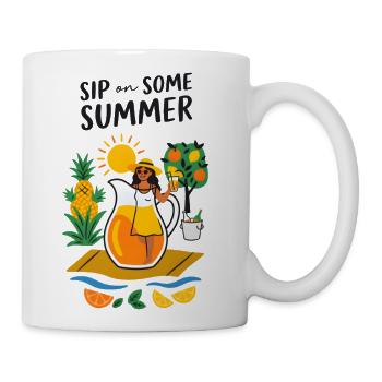 Sip On Some Summer Drink Illustration - Coffee/Tea Mug - white - Right