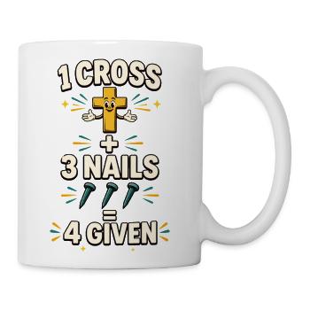 Cross and Nails Four Given - Coffee/Tea Mug - white - Right