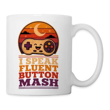 I Speak Fluent Button Mash - Coffee/Tea Mug - white - Right
