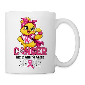 Cancer Messed with Wrong Chick Funny Awareness - Coffee/Tea Mug - white - Right